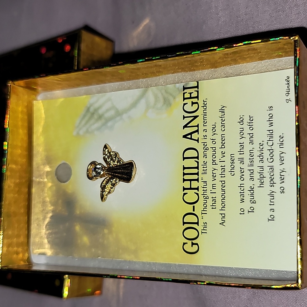 God Child Angel Pin with Gift Box